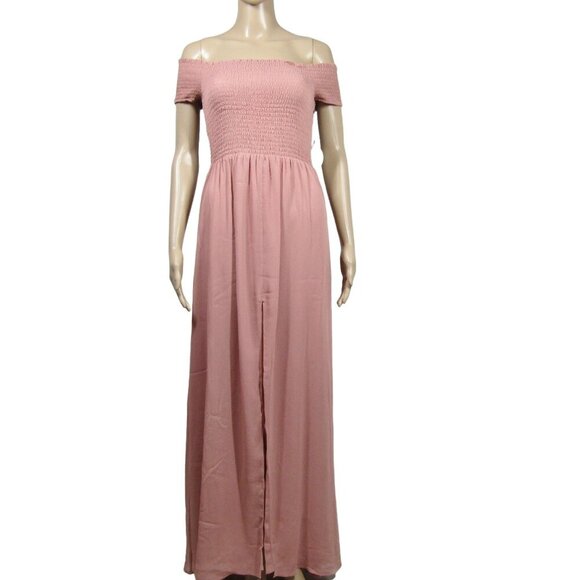 TULAROSA NWT Smocked S Cottagecore Fairy Maxi Long Dress Gown Peach Blush Prom - Picture 1 of 11